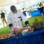 Chef Dave at a fundraiser oyster roast.